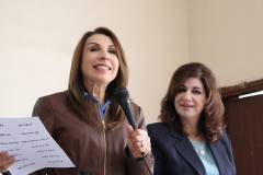 Speaking AWT founder Ruba Rihani. Beside her the Assistant Dean for Training, Development and Quality Dr. Mona Smadi.